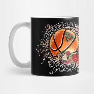 Aesthetic Pattern Denver Basketball Gifts Vintage Styles Mug